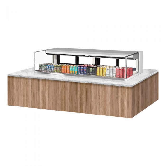 Turbo Air TOM-72L-UFD-W(B)-1SI-N 70-3/4" Low Profile Drop In Open Display Merchandiser, European Straight Style, 9.7 Cu. Ft.