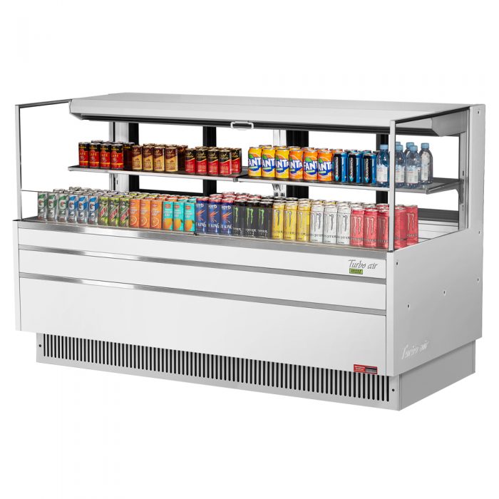 Turbo Air TOM-72L-UFD-W(B)-2S-N 70-3/4" Low Profile Open Display Merchandiser, 1 shelf, European Straight Style, 15.8 Cu. Ft.