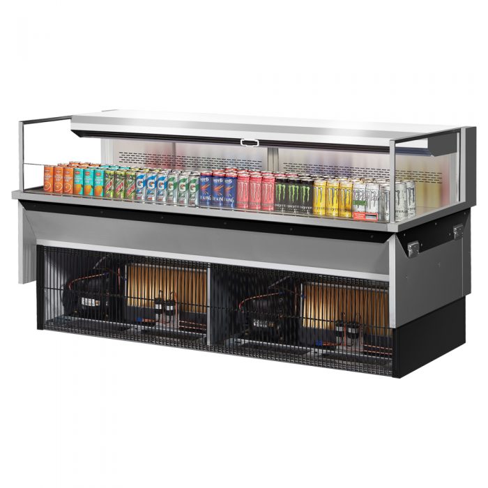 Turbo Air TOM-72L-UF-S-1SI-N 70-3/4" Low Profile Drop In Open Display Merchandiser, European Straight Style, Stainless Steel, 9.7 Cu. Ft.