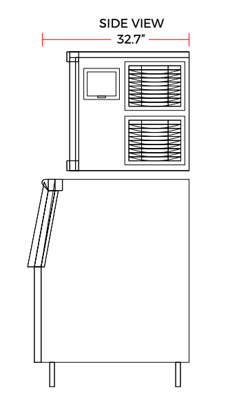 Coldline ICE500M-HA 30" 500 lb. Ice Machine Air Cooled Half Cube Modular with Bin