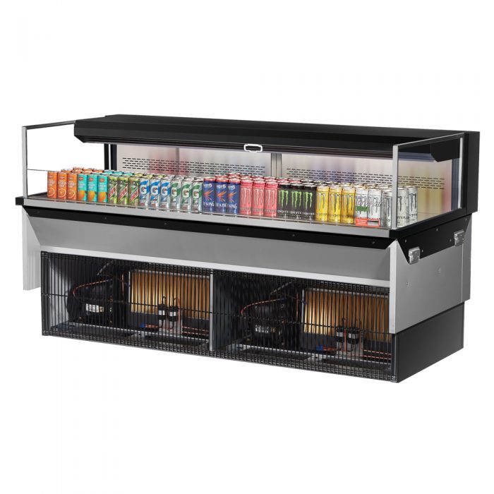 Turbo Air TOM-72L-UF-W(B)-1SI-N 70-3/4" Low Profile Drop In Open Display Merchandiser, European Straight Style, 9.7 Cu. Ft.