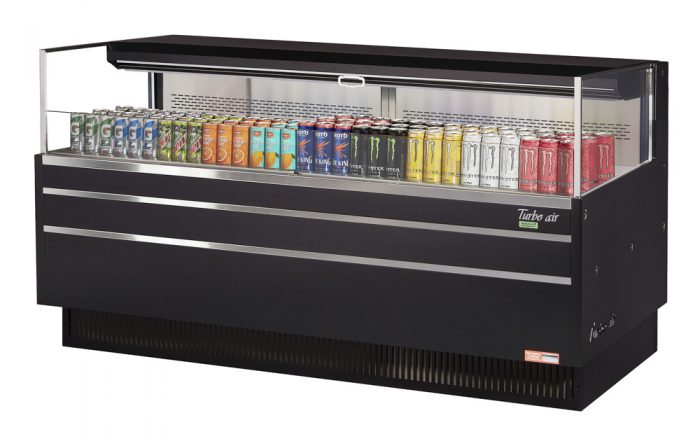 Turbo Air TOM-72L-UF-W(B)-1S-N 70-3/4" Low Profile Open Display Merchandiser, European Straight Style, 9.7 Cu. Ft.