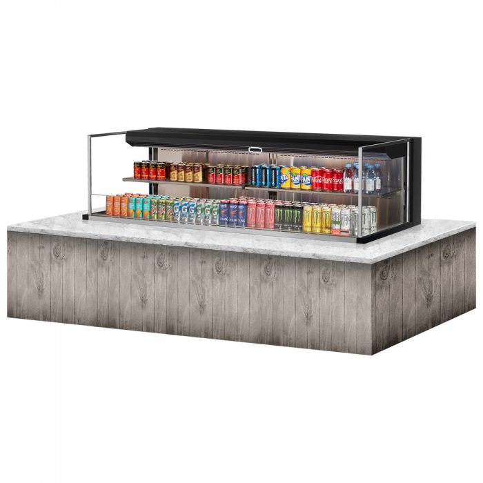 Turbo Air TOM-72L-UF-W(B)-2SI-N 70-3/4" Low Profile Drop In Open Display Merchandiser, 1 shelf, European Straight Style, 15.8 Cu. Ft.