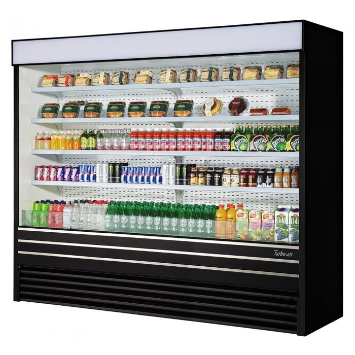 Turbo Air TOM-96EB-N 96"Vertical Air Curtain Open Display Merchandiser, 48.3 Cu. Ft.