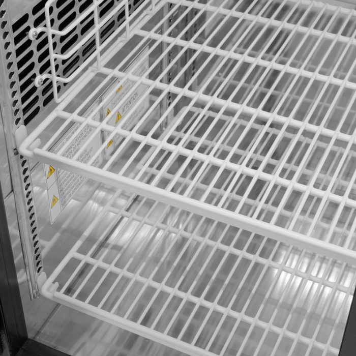 Turbo Air TBB-24-48SB-N6 24-1/2"D Narrow Back Bar Cooler, 2 Solid Door 49" Black Vinyl Exterior Back Bar Cooler, 12.2 Cu. Ft.