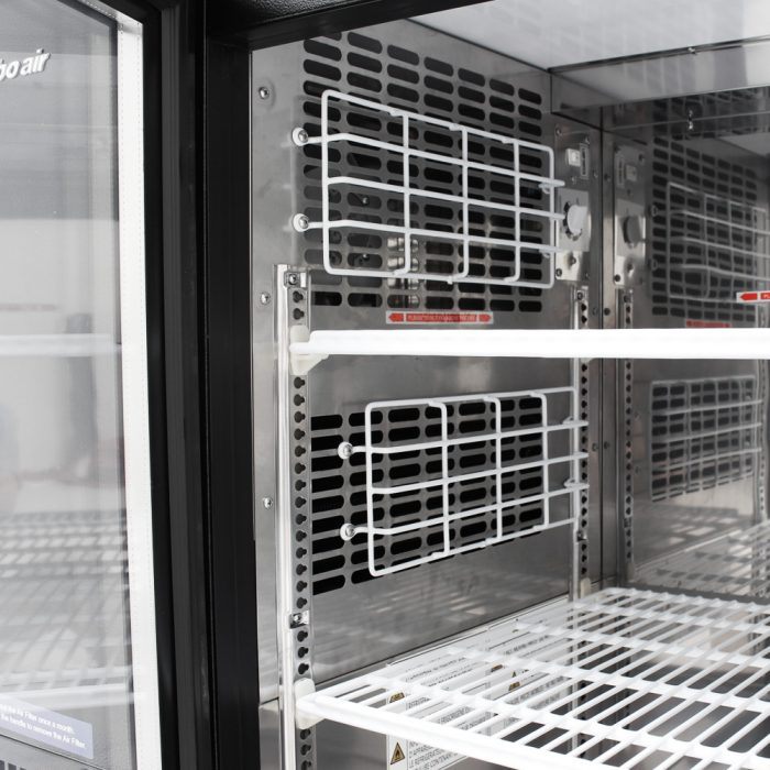 Turbo Air TBB-24-60SG-N 24.5" Deep Narrow Back Bar Cooler, 2 Glass Door 61" Black Vinyl Exterior Back Bar Cooler, 16.4 Cu. Ft.