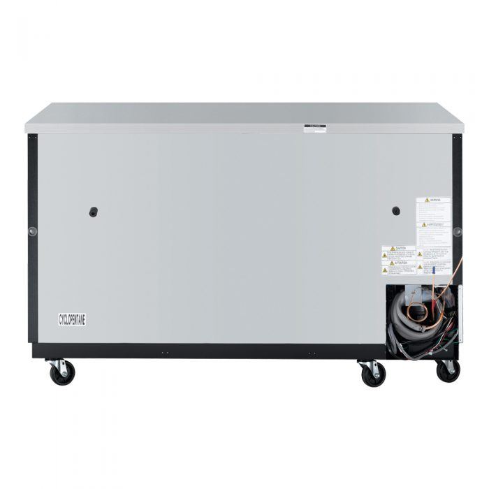 Turbo Air TBB-3SB-N6 2 Solid Door 69" Back Bar Cooler, Black Vinyl Exterior, 23 Cu. Ft.