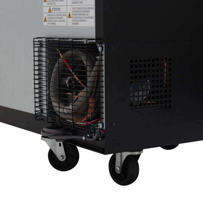 Turbo Air TBB-3SB-N6 2 Solid Door 69" Back Bar Cooler, Black Vinyl Exterior, 23 Cu. Ft.