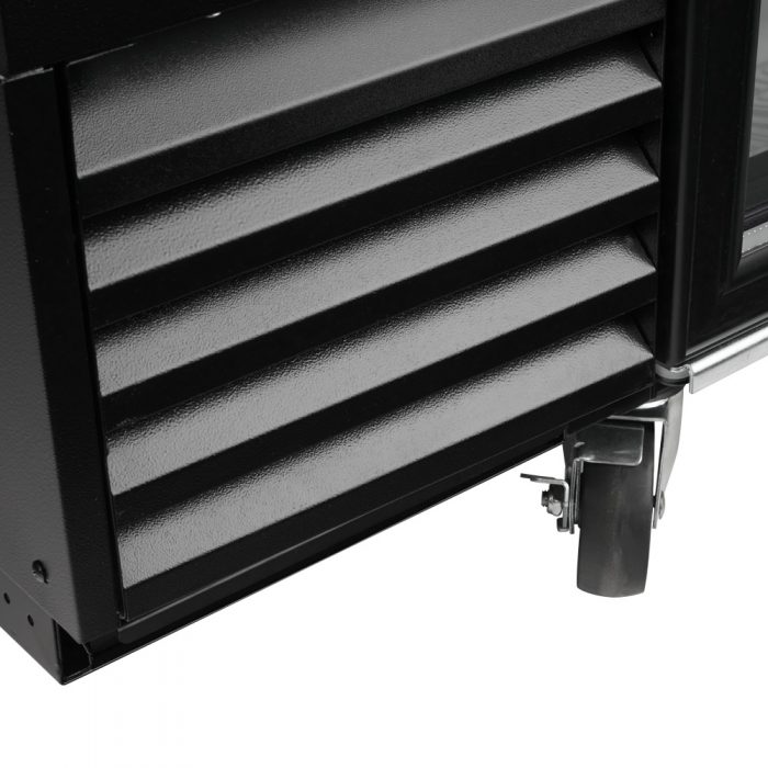 Turbo Air TBB-4SG-N 3 Glass Door 90" Back Bar Cooler, Black Vinyl Exterior, 36.4 Cu. Ft.