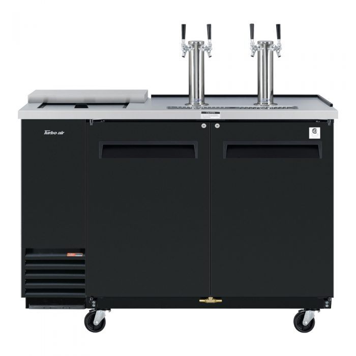 Turbo Air TCB, 2SB, N6 2 Keg Capacity Club Top Beer Dispenser, Black Vinyl Exterior