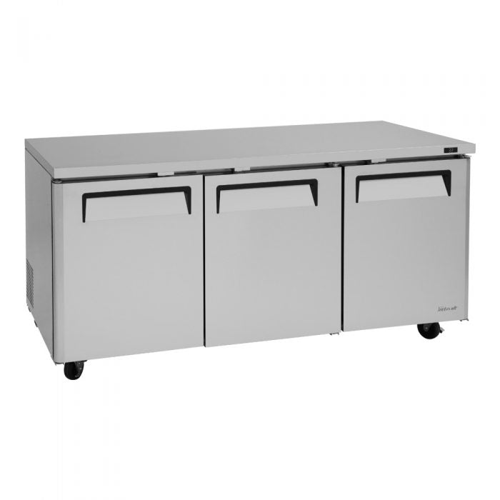 Turbo Air MUR-72-N 3 Solid Door Undercounter Refrigerator, 18.8 Cu. Ft.