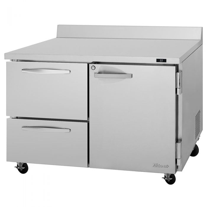 Turbo Air PWR-48-D2R-N 1 Solid Door and 2 Drawer Worktop Refrigerator