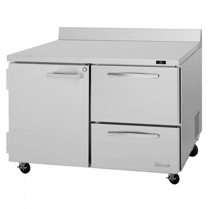 Turbo Air PWR-48-D2R-N 1 Solid Door and 2 Drawer Worktop Refrigerator