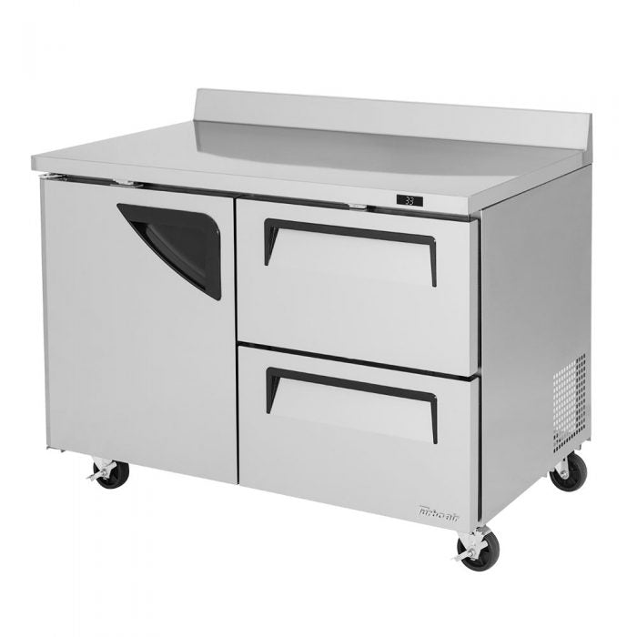 Turbo Air TWR-48SD-D2-N 1 Solid Door and 2 Drawer Worktop Refrigerator, 12 Cu. Ft.
