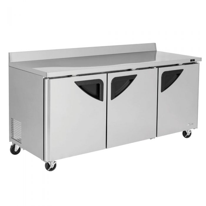 Turbo Air TWR-72SD-N 3 Solid Door Worktop Refrigerator, 19 Cu. Ft.