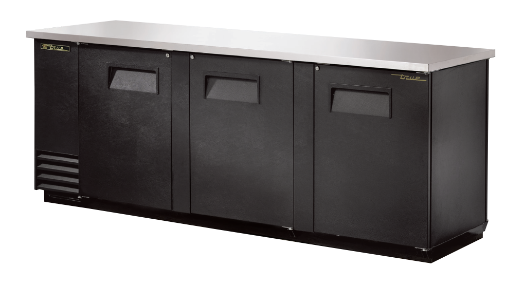 True TBB-4PT Pass-Thru Back Bar Cooler, 90 3/8" Wide, 3 Front / 3 Back Doors