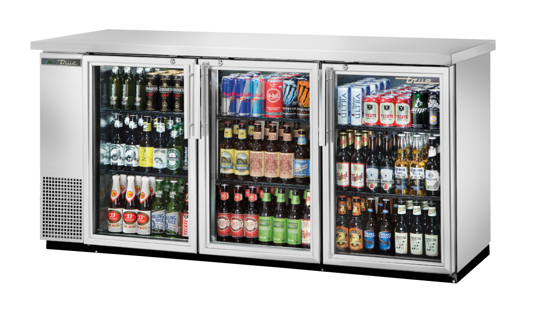 True TBB-24-72G-S-HC-LD Back Bar Cooler, 73 1/8" Wide, 3 Doors
