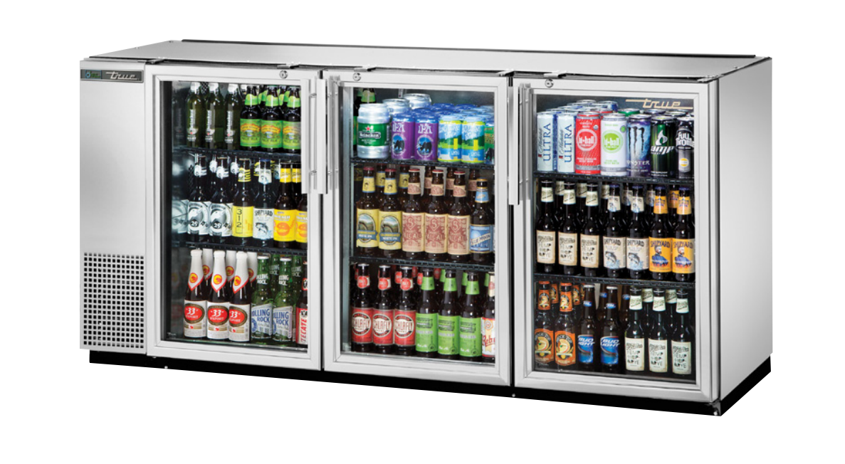 True TBB-24GAL-72G-S-HC-LD Back Bar Cooler, 71 7/8" Wide, 3 Doors