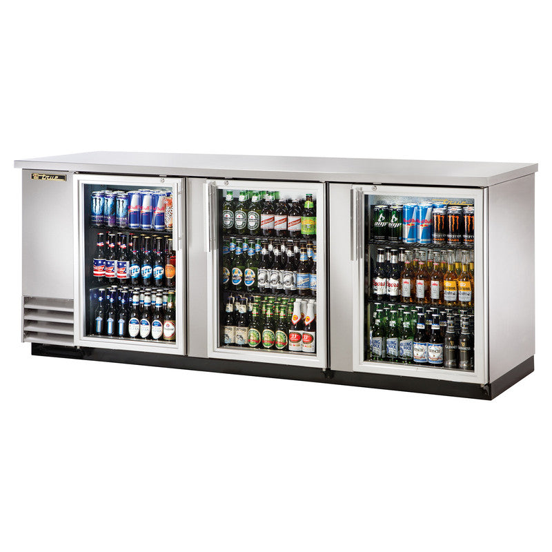 True TBB-4G-S-HC-LD Back Bar Cooler, 90 3/8" Wide, 3 Doors
