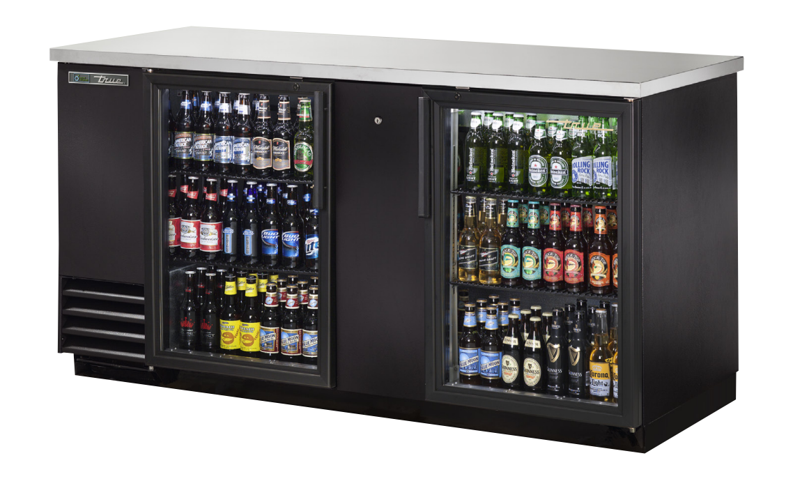 True TBB-3G-HC-LD Back Bar Cooler, 69 1/8" Wide, 2 Doors