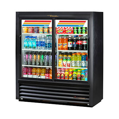 True GDM-41SL-54-HC-LD Merchandiser Refrigerator, 47 1/8" Wide, 2 Doors, 6 Shelves