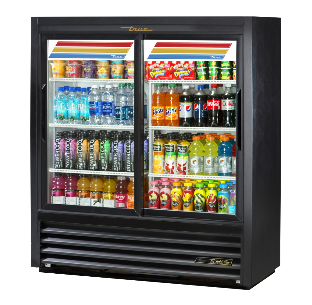 True GDM-41SL-54-HC-LD Merchandiser Refrigerator, 47 1/8" Wide, 2 Doors, 6 Shelves