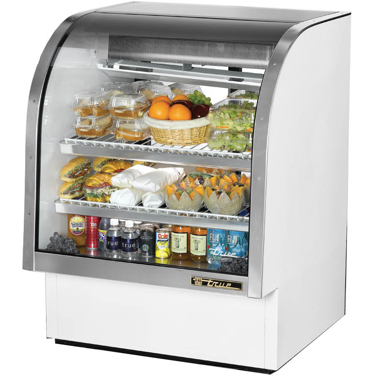 True TCGG-36-LD Refrigerated Deli Display Case, 36 1/4" Wide, 2 Doors, 2 Shelves
