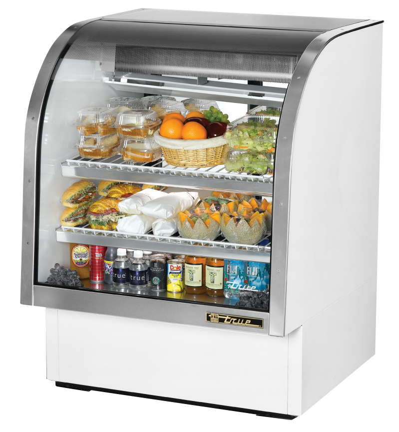 True TCGG-36-LD Refrigerated Deli Display Case, 36 1/4" Wide, 2 Doors, 2 Shelves