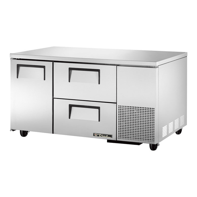 True TUC-60-32D-2-HC Undercounter Refrigerator, 60 1/4" Wide, 1 Door, 2 Shelves