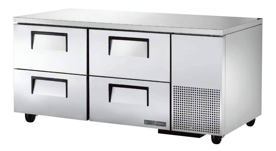 True TUC-67D-4-HC Undercounter Refrigerator, 67 1/4" Wide