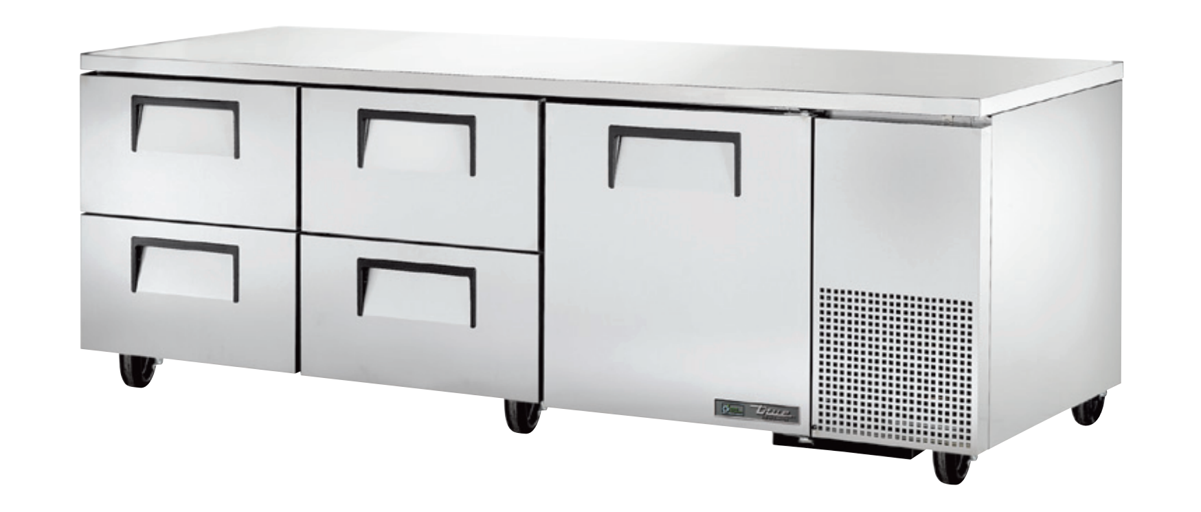 True TUC-93D-4-HC Undercounter Refrigerator, 93 1/4" Wide, 1 Door, 2 Shelves