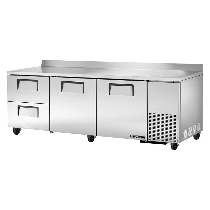 True TWT-93D-2-HC Worktop Refrigerator, 93 1/4" Wide, 2 Doors, 4 Shelves