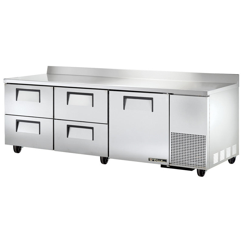 True TWT-93D-4-HC Worktop Refrigerator, 93 1/4" Wide, 1 Door, 2 Shelves