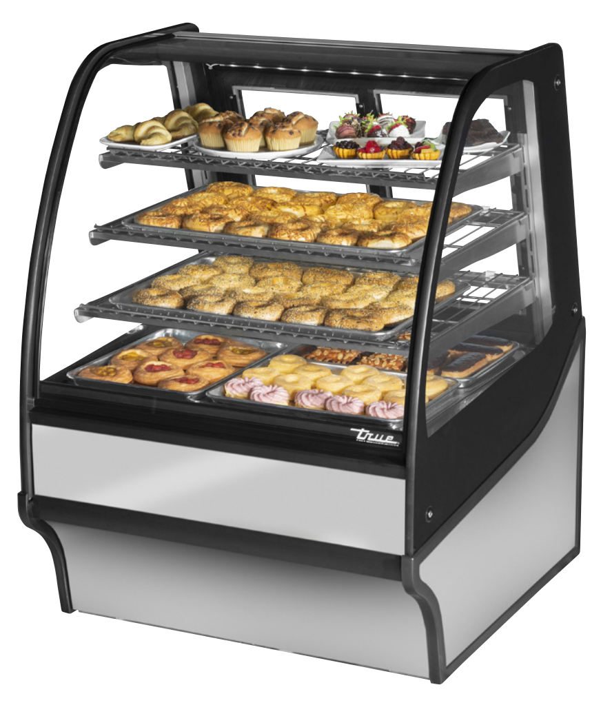 True TDM-DC-36-GE/GE-S-S Non-Refrigerated Bakery Display Case, 36 1/4" Wide, 2 Doors, 3 Shelves