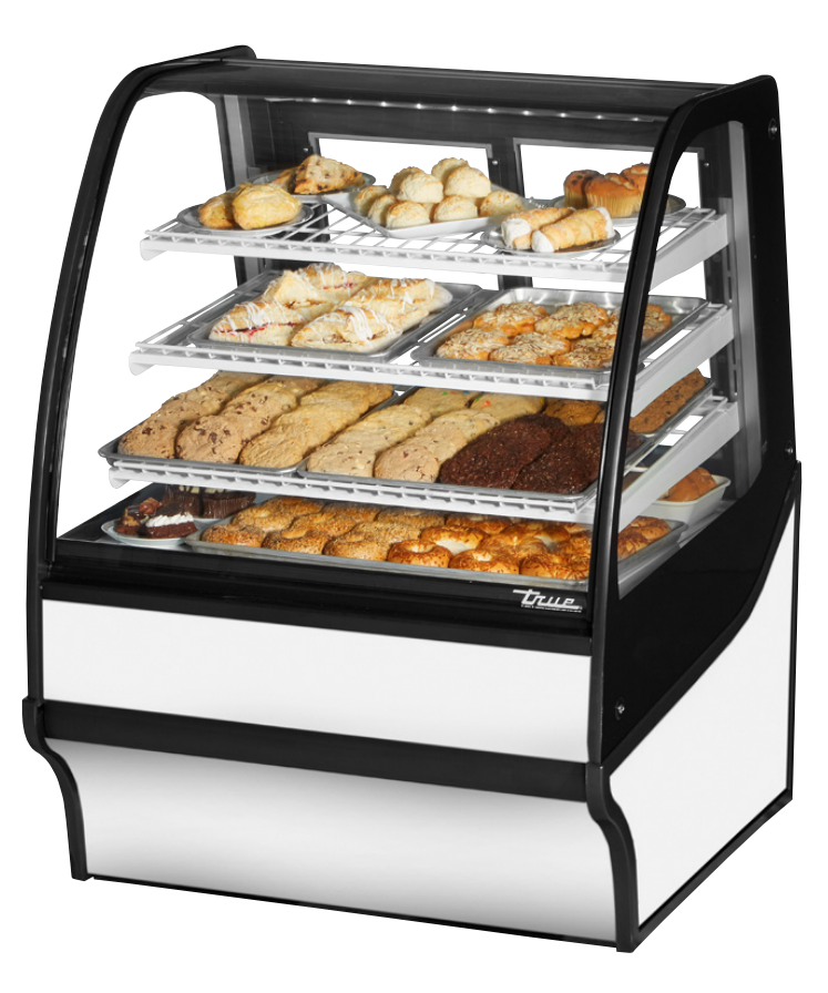 True TDM-DC-36-GE/GE-W-W Non-Refrigerated Bakery Display Case, 36 1/4" Wide, 2 Doors, 3 Shelves