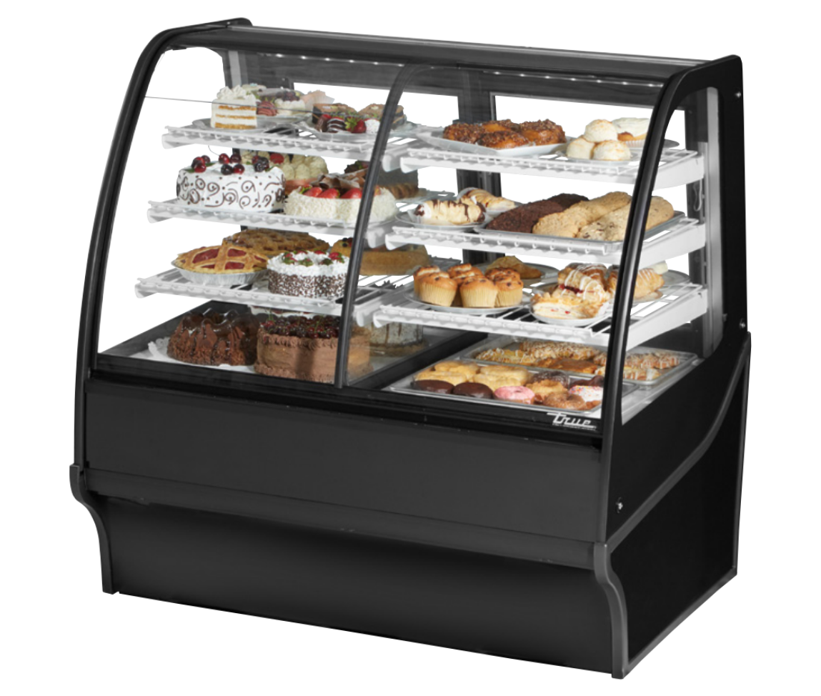 True TDM-DZ-48-GE/GE-B-W Refrigerated and Non Refrigerated Display Case, 48 1/4" Wide, 2 Doors, 6 Shelves
