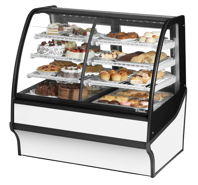 True TDM-DZ-48-GE/GE-S-W Refrigerated and Non Refrigerated Display Case, 48 1/4" Wide, 2 Doors, 6 Shelves