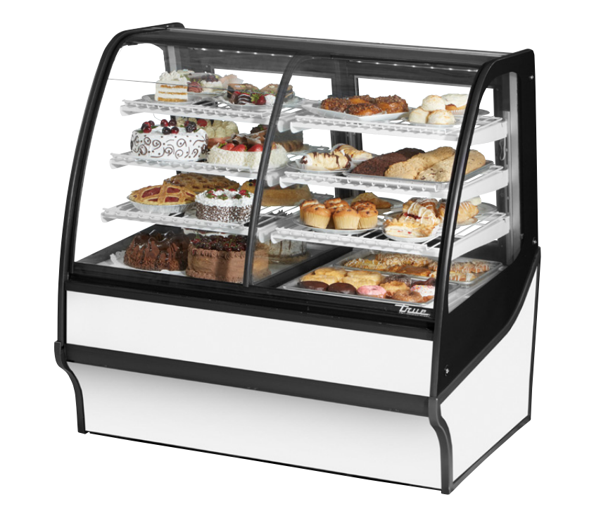 True TDM-DZ-48-GE/GE-W-W Refrigerated and Non Refrigerated Display Case, 48 1/4" Wide, 2 Doors, 6 Shelves