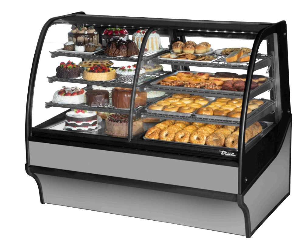 True TDM-DZ-59-GE/GE-S-S Refrigerated and Non Refrigerated Display Case, 59 1/4" Wide, 2 Doors, 6 Shelves