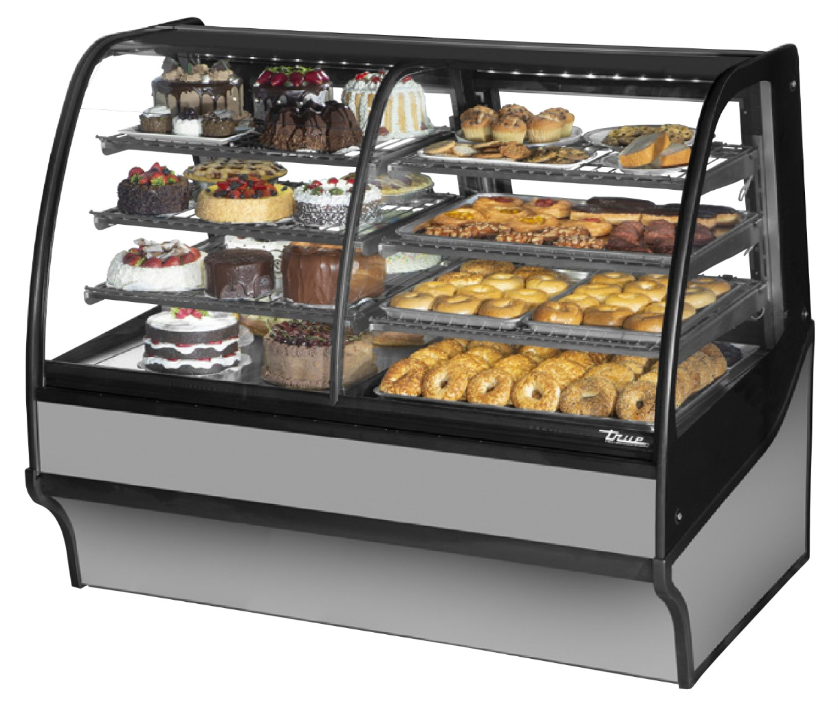 True TDM-DZ-59-GE/GE-S-W Refrigerated and Non Refrigerated Display Case, 59 1/4" Wide, 2 Doors, 6 Shelves