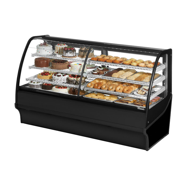True TDM-DZ-77-GE/GE-B-W Refrigerated and Non Refrigerated Display Case, 77 1/4" Wide, 2 Doors, 6 Shelves