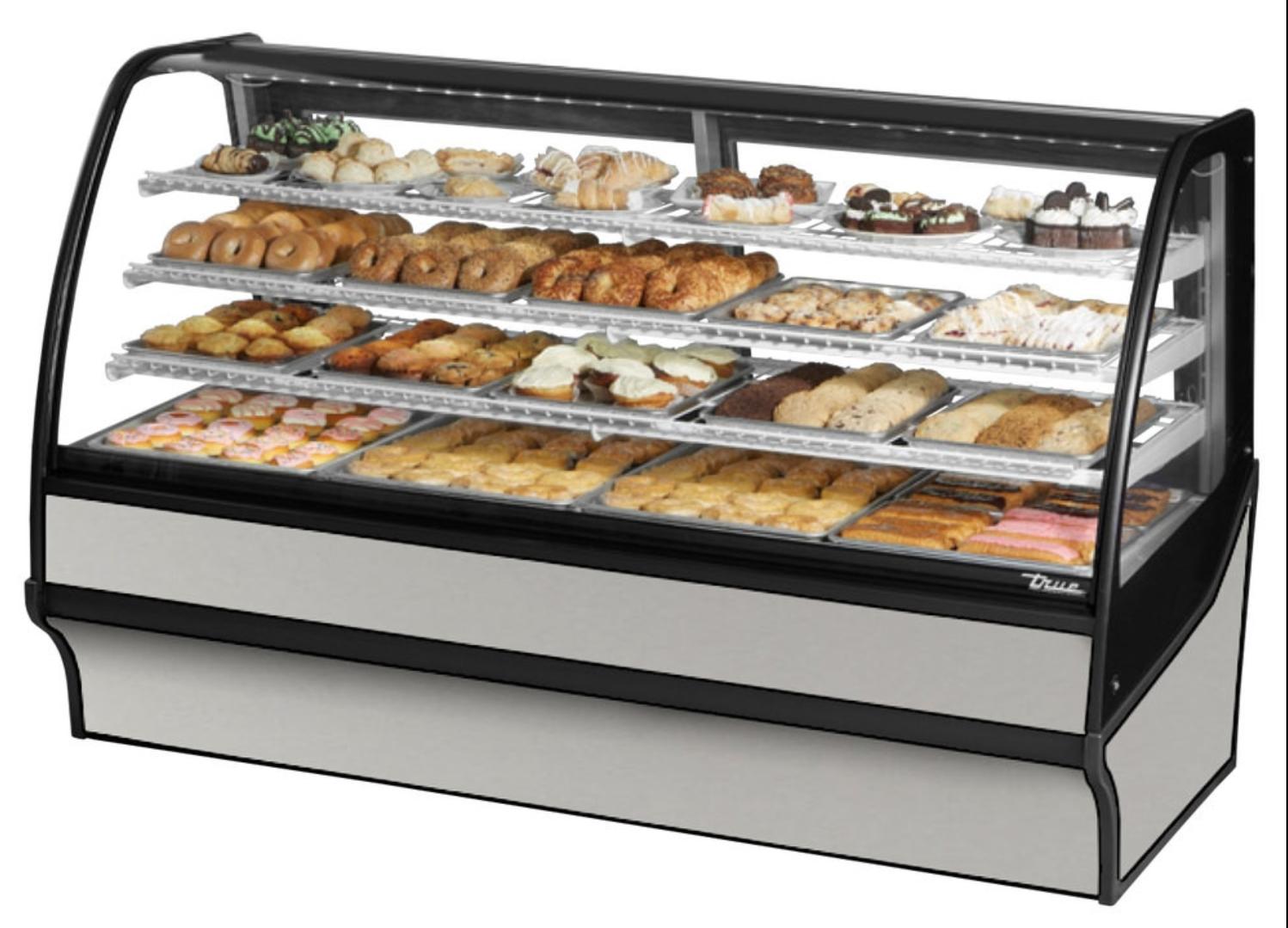 True TDM-DZ-77-GE/GE-S-S Refrigerated and Non Refrigerated Display Case, 77 1/4" Wide, 2 Doors, 6 Shelves