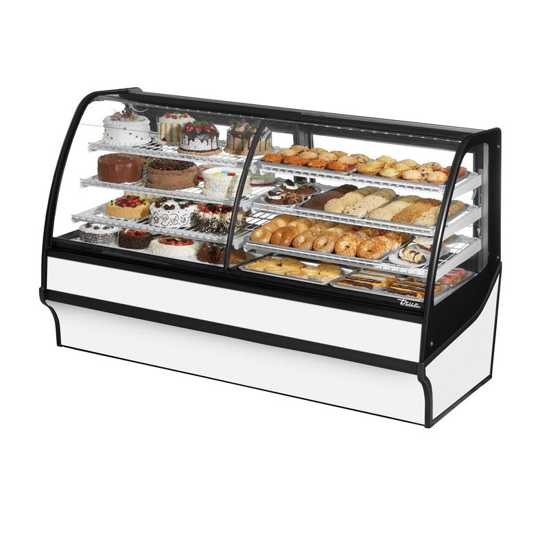 True TDM-DZ-77-GE/GE-S-W Refrigerated and Non Refrigerated Display Case, 77 1/4" Wide, 2 Doors, 6 Shelves
