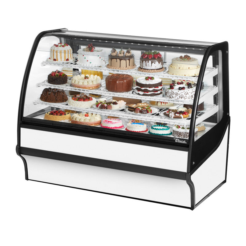 True TDM-R-59-GE/GE-S-W Refrigerated Bakery Display Case, 59 1/4" Wide, 2 Doors, 3 Shelves