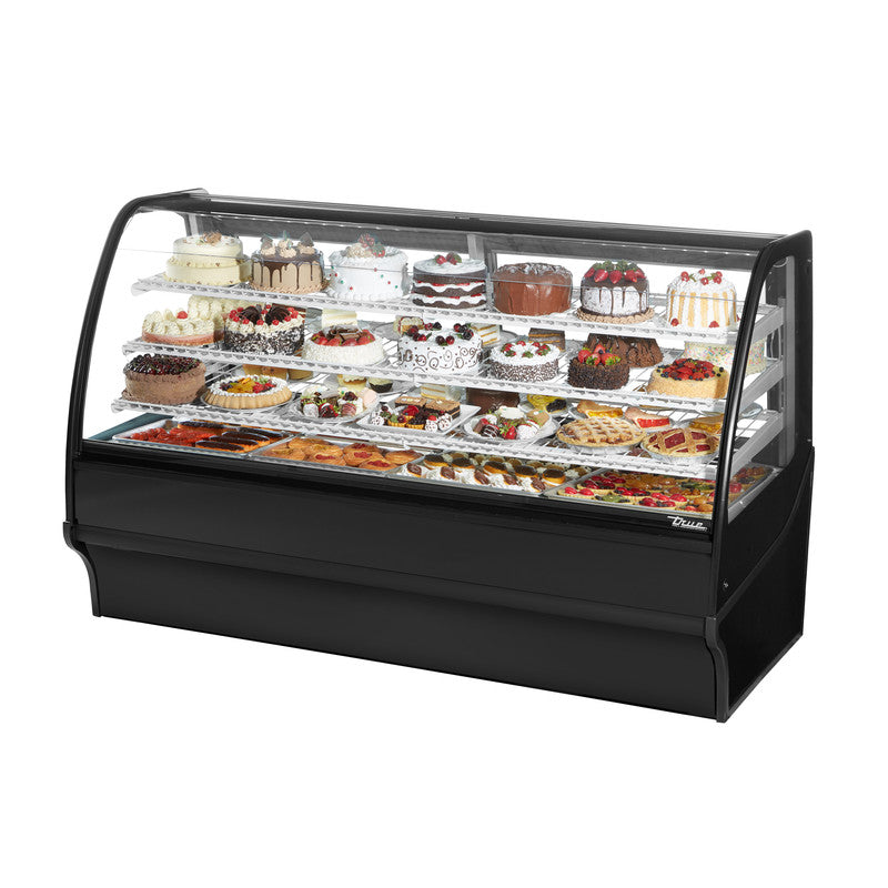 True TDM-R-77-GE/GE-B-W Refrigerated Bakery Display Case, 77 1/4" Wide, 2 Doors, 3 Shelves