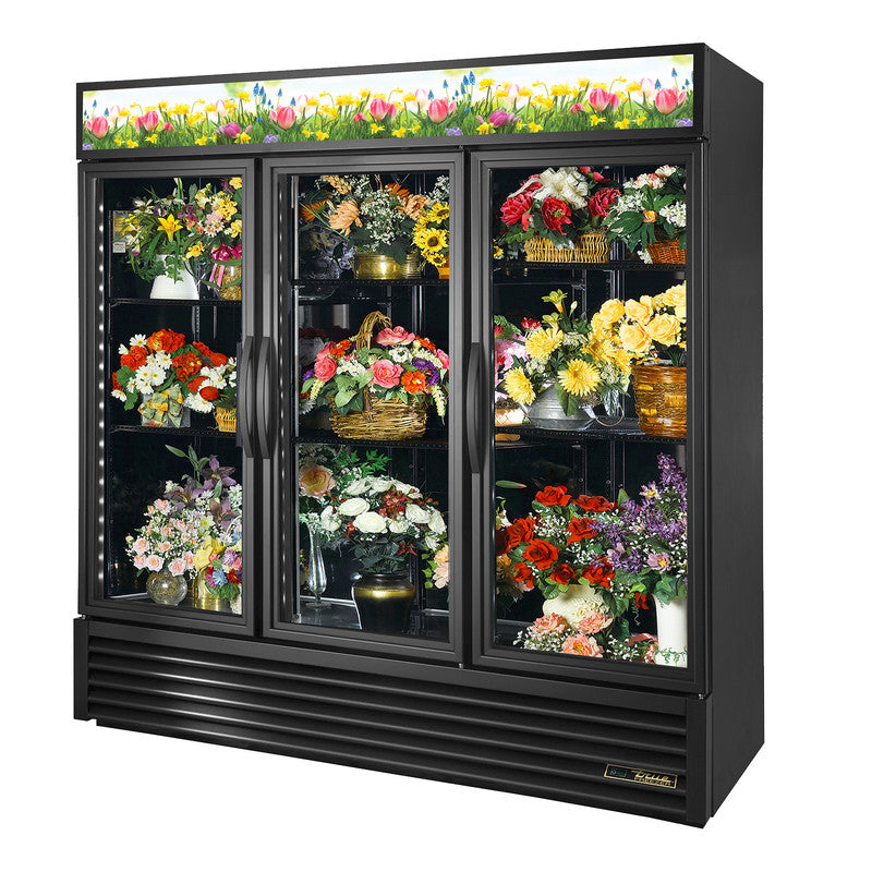 True GDM-72FC-HC~TSL01 Floral Merchandiser, 78 1/8" Wide, 3 Doors, 6 Shelves