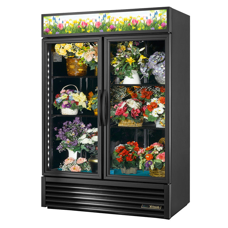 True GDM-49FC-HC~TSL01 Floral Merchandiser, 54 1/8" Wide, 2 Doors, 4 Shelves