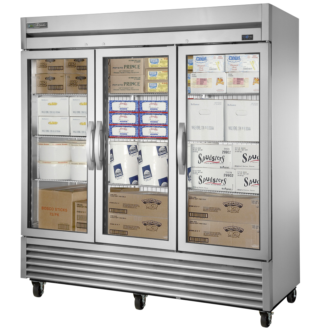 True T-72FG-HC~FGD01 Reach-In Freezer, 78 1/8" Wide, 3 Doors, 9 Shelves, T-Series