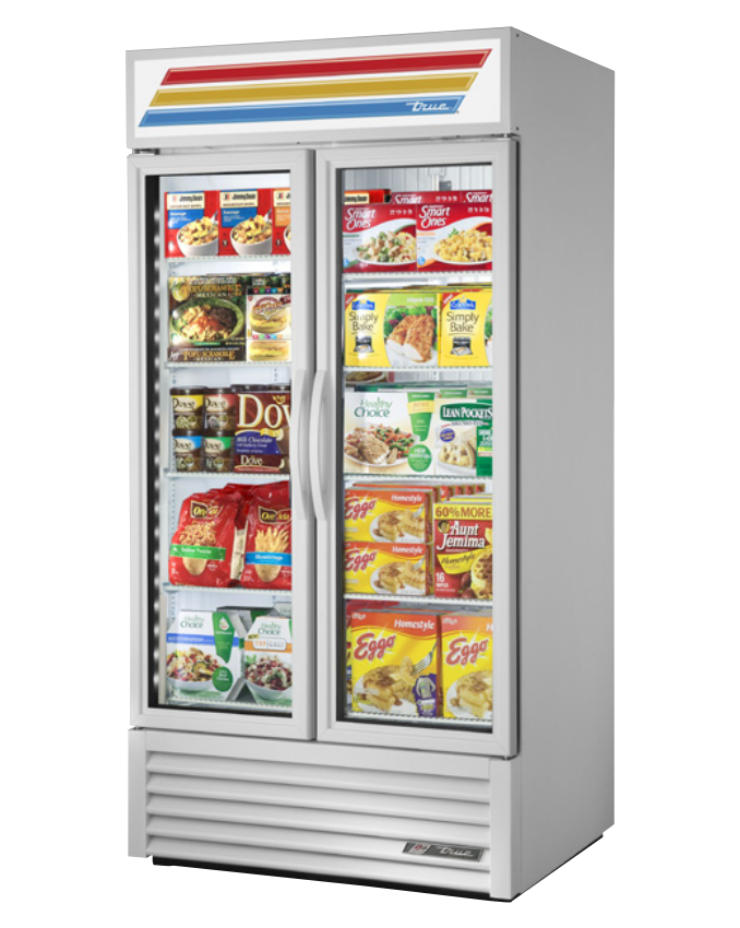 True GDM-35F~TSL01 Merchandiser Freezer, 39 1/2" Wide, 2 Doors, 8 Shelves