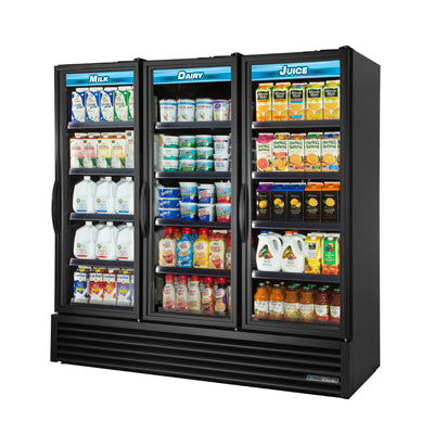 True FLM-81~TSL01 Merchandiser Refrigerator, 80 3/4" Wide, 3 Doors, 12 Shelves